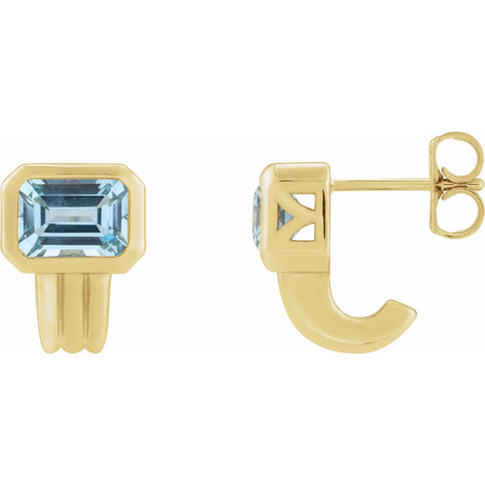 14K Natural Sky Blue Topaz Earrings