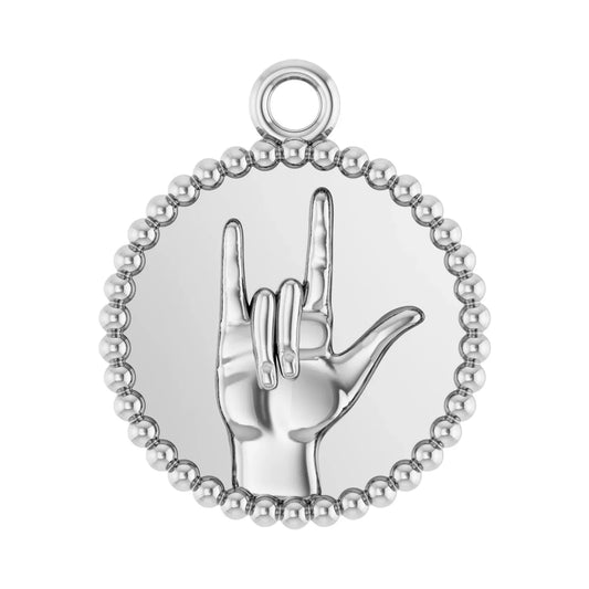 14K I Love You Sign Language Dangle