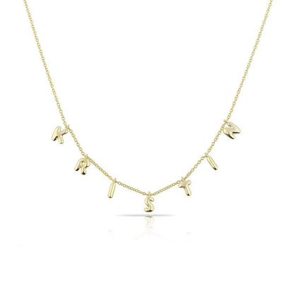Water Resistant It's all in a name *mini* Bubble Letter Necklace