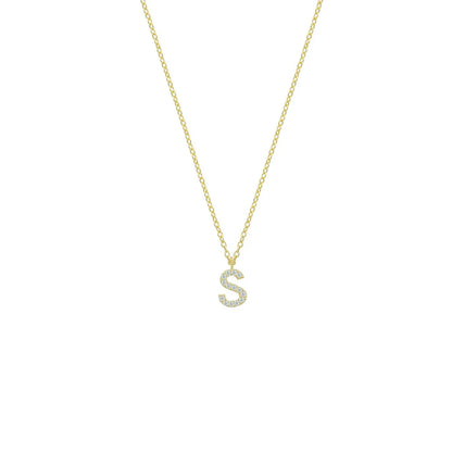 Water Resistant Classic Initial Crystal Necklace