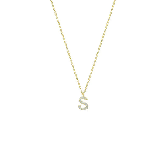 Water Resistant Classic Initial Crystal Necklace