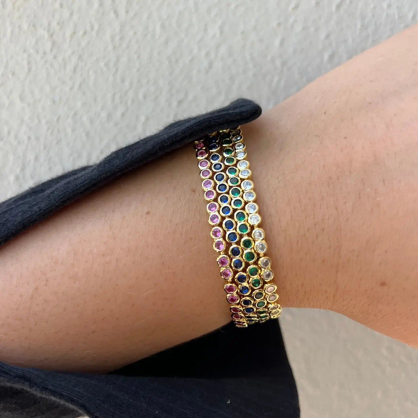 Bezel Colored Tennis Bracelet