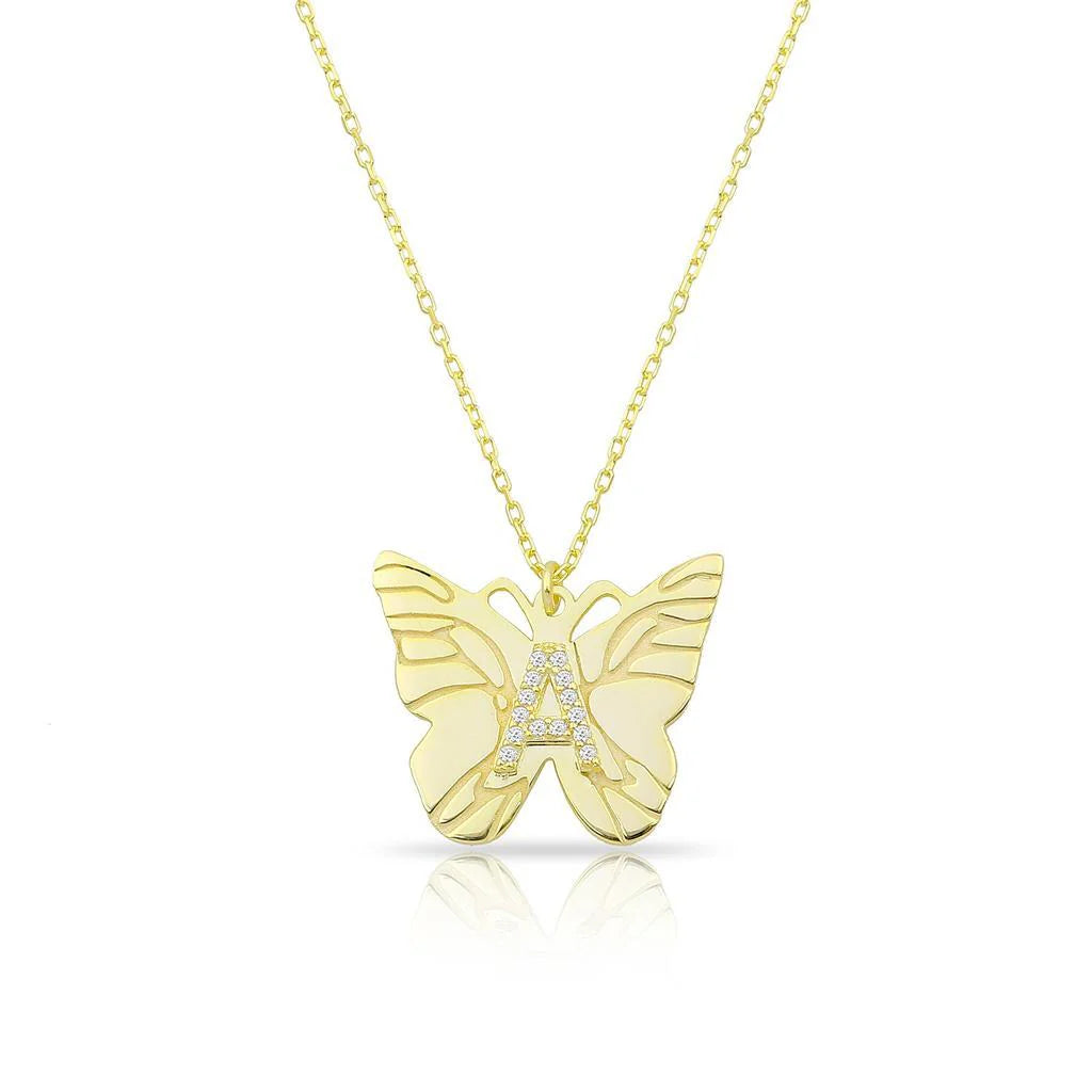 Butterfly and Crystal Necklace