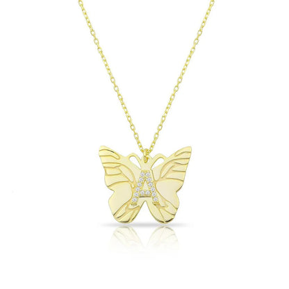 Butterfly and Crystal Necklace