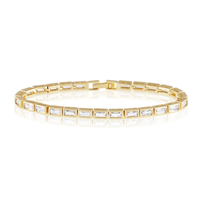 Emerald Bezel Tennis Bracelet