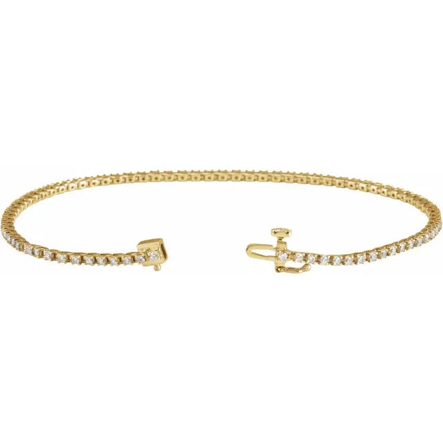 14K 1 CTW Lab-Grown Diamond Line 7 1/4" Bracelet