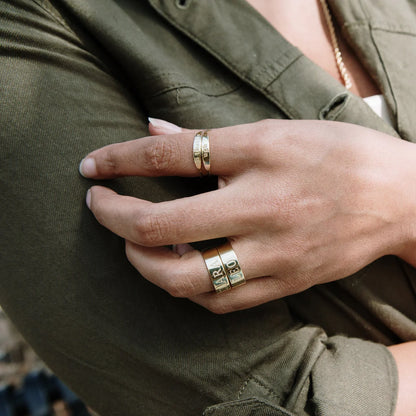 Water Resistant Custom Name Band Ring