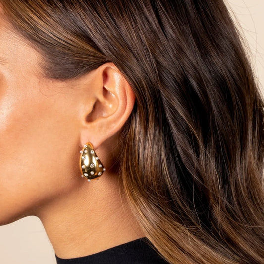 Tear Drop Cz Earrings
