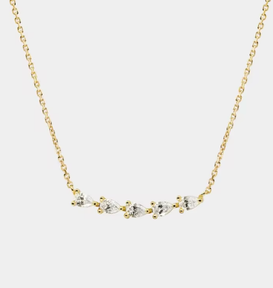 5 stone bar layering necklace