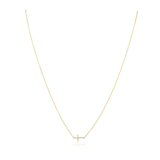 Sideways Cross Necklace