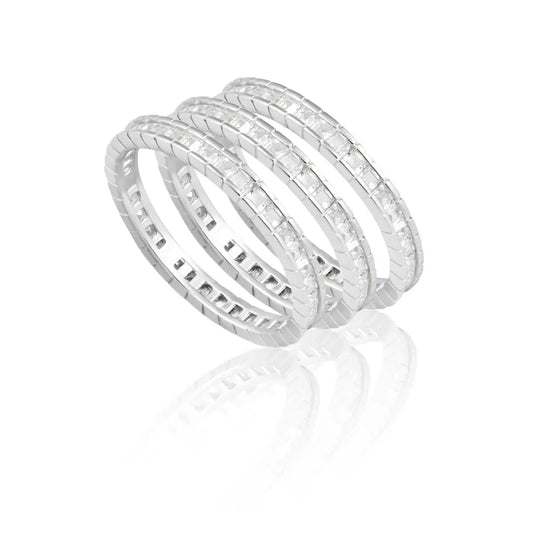Silver CZ Ring Set