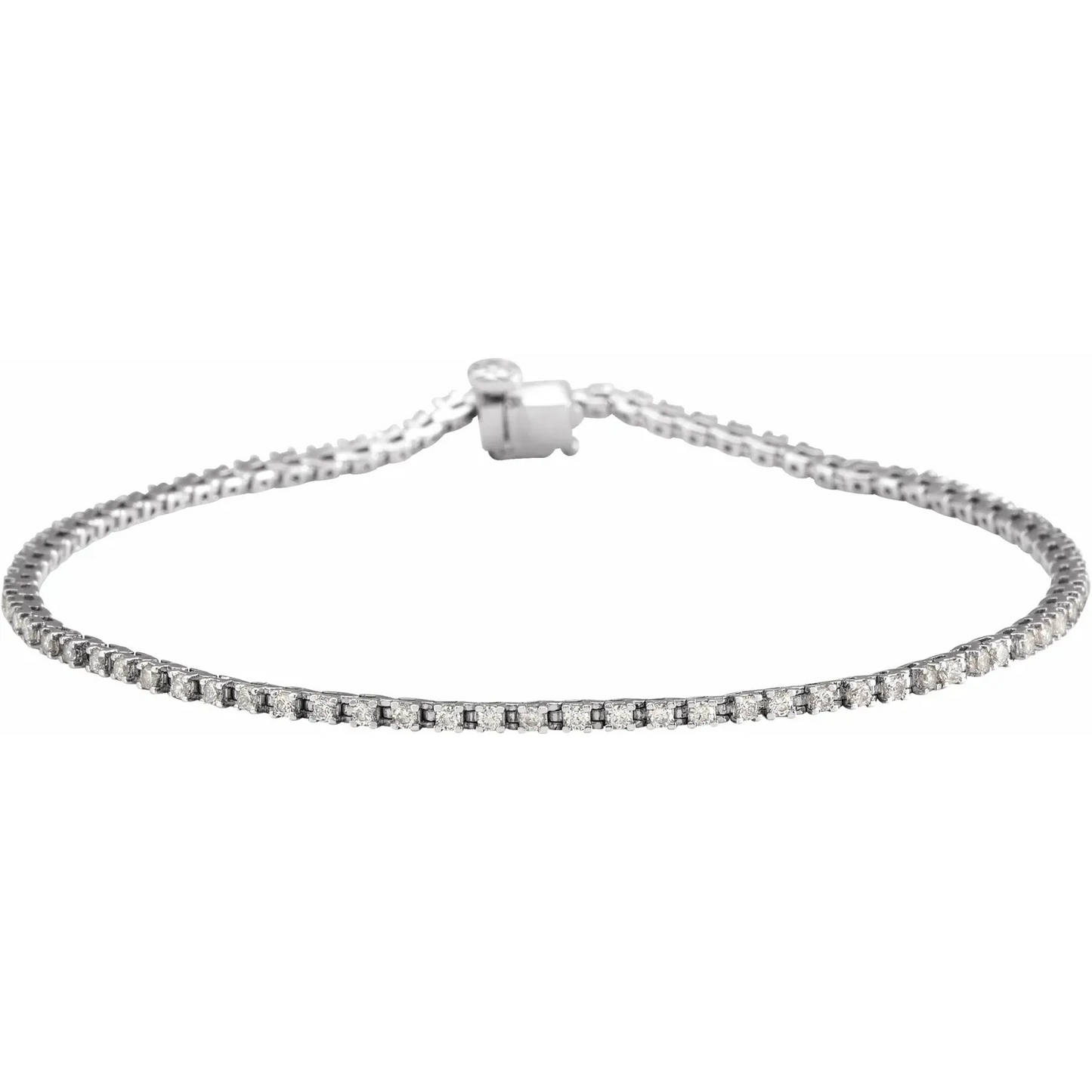 14K White 1 CTW Natural Diamond Line 7 1/4" Bracelet