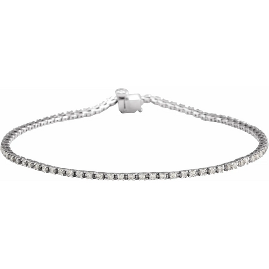 14K White 1 CTW Natural Diamond Line 7 1/4" Bracelet