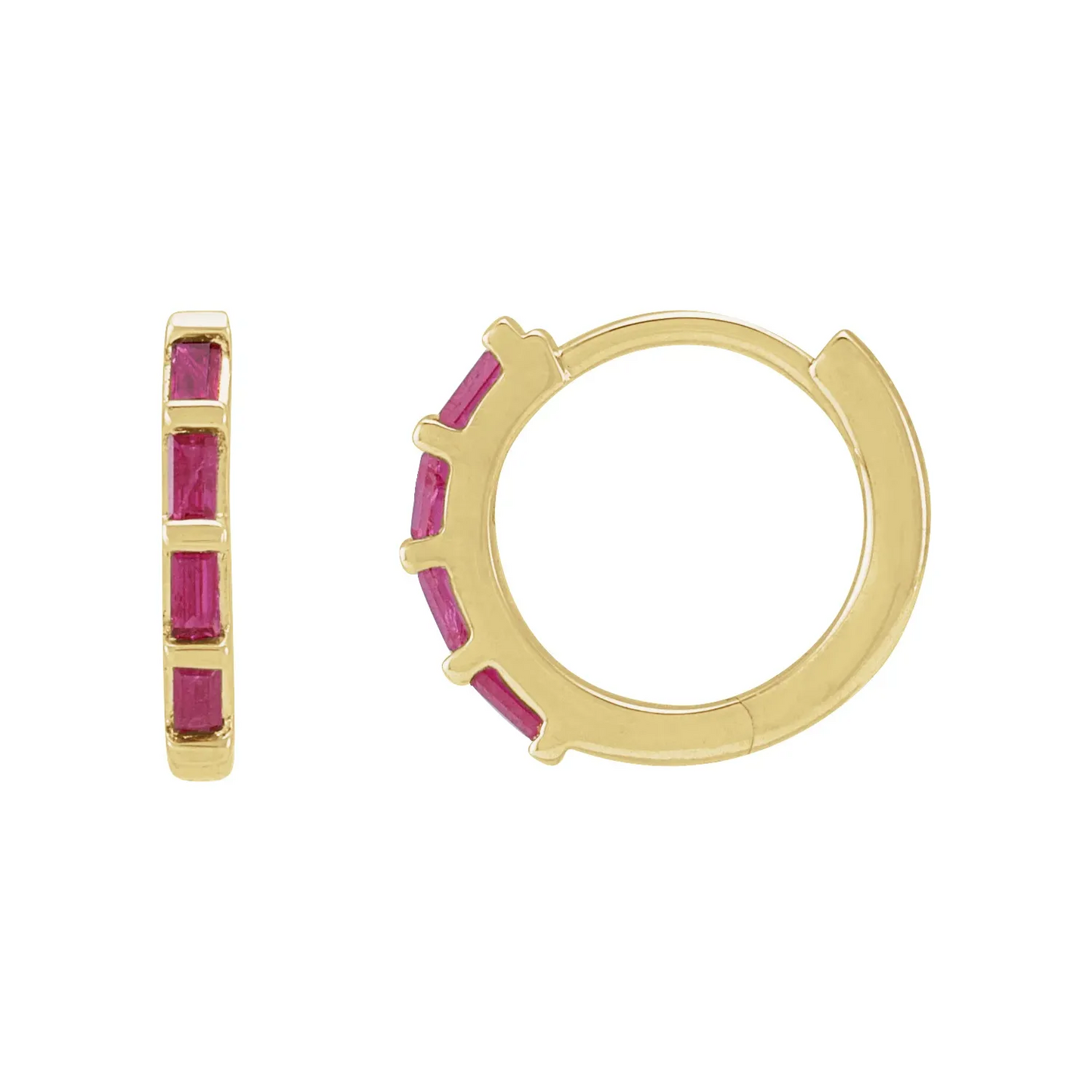 14K Yellow Natural Huggie Earrings