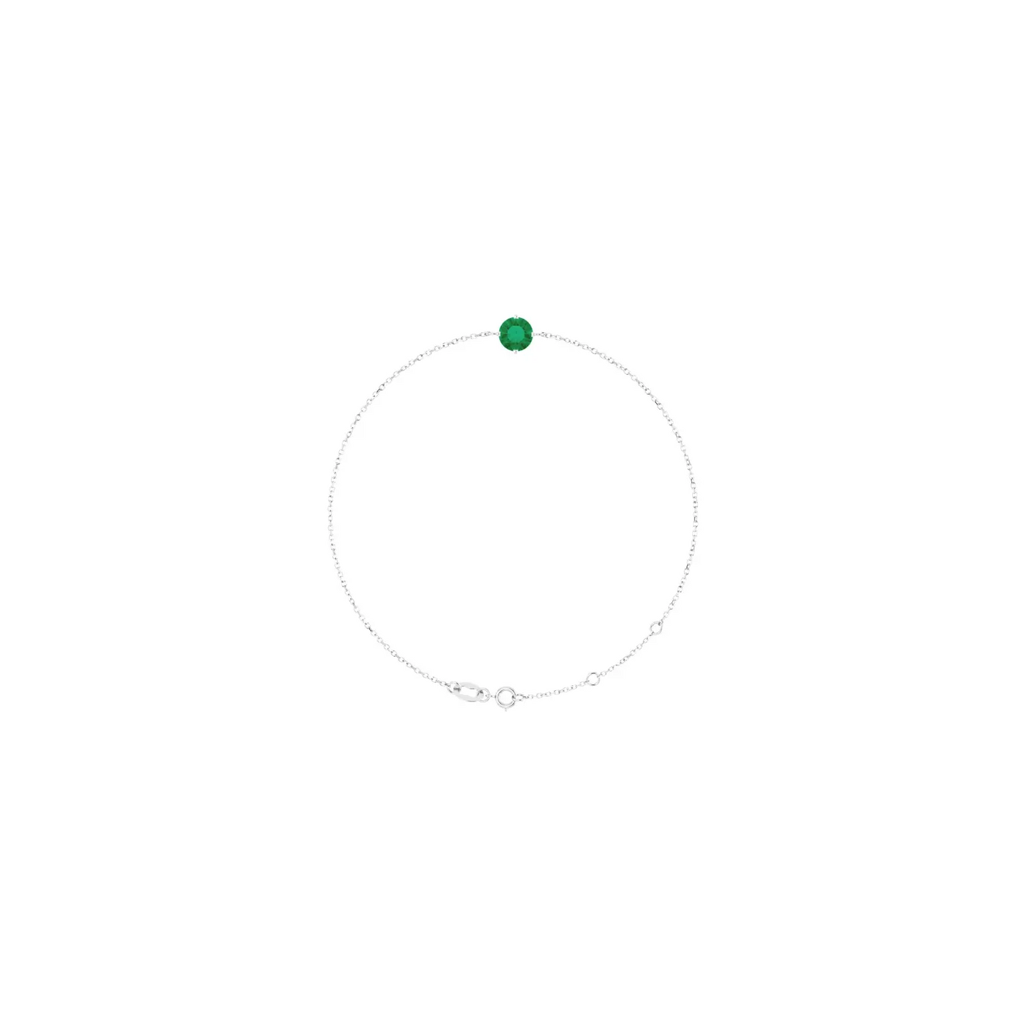 14K 6 mm Lab-Grown Emerald 6 1/2-7 1/2" Bracelet