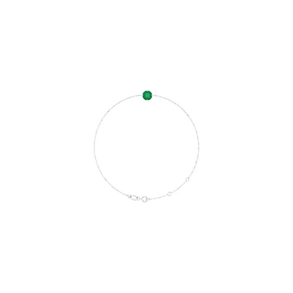 14K 6 mm Lab-Grown Emerald 6 1/2-7 1/2" Bracelet