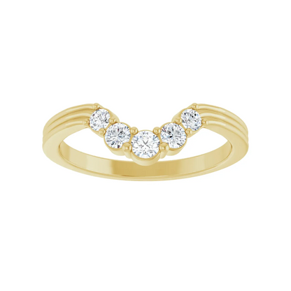 14K 1/4 Natural Diamond Contour Band