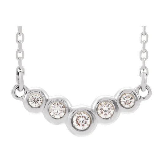 14K White  1/8 CTW Natural Diamond 18" Necklace