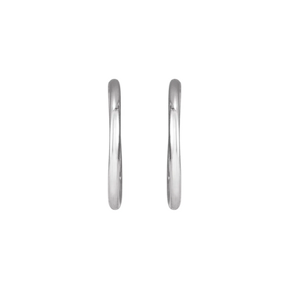 Sterling Silver Endless Tube 13 mm Hoop Earrings