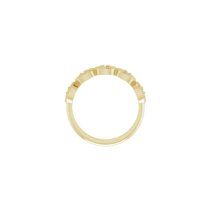 14K Yellow .07 CTW Natural Diamond Evil Eye Stackable Ring