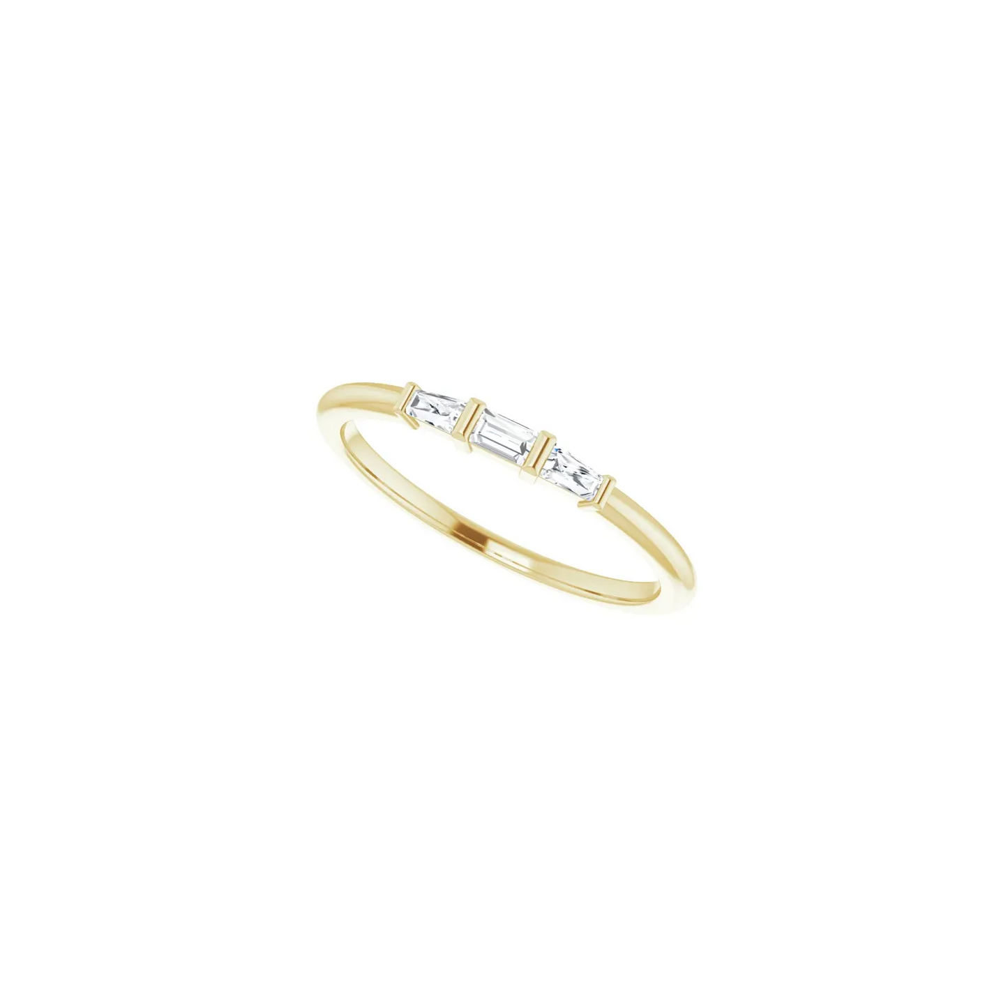 14K Yellow 1/6 CTW Diamond Three-Stone Stackable Ring