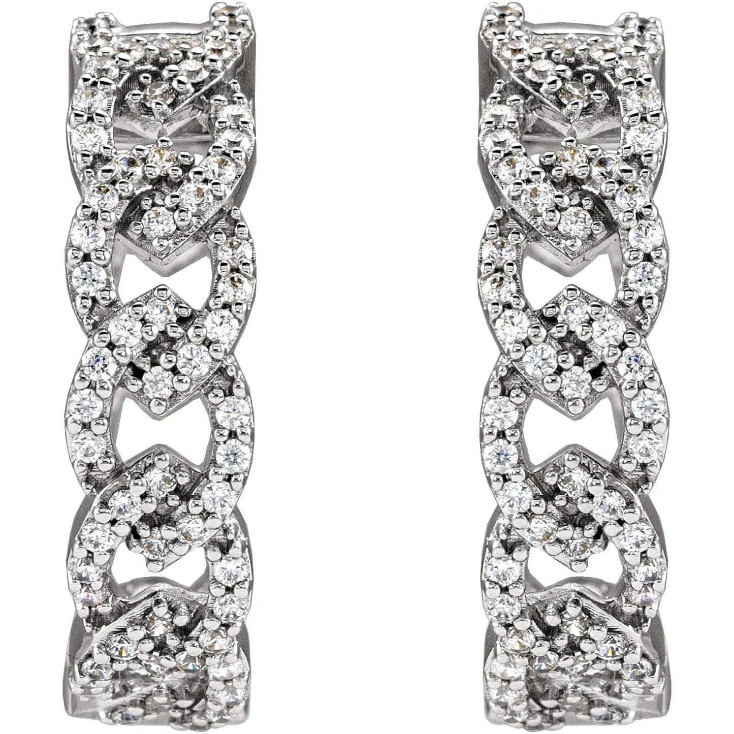 14K 1/2 CTW Lab-Grown Diamond Hoop Earrings
