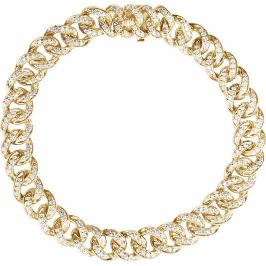 14K Yellow 1 1/2 CTW Natural Diamond Link 7" Bracelet