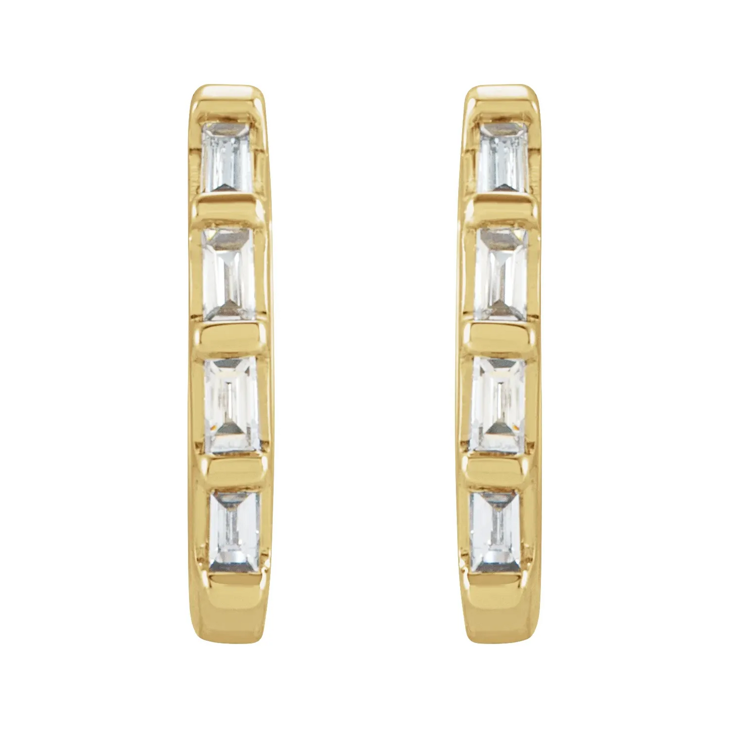 14K Yellow 1/10 CTW Natural Diamond Huggie Earrings