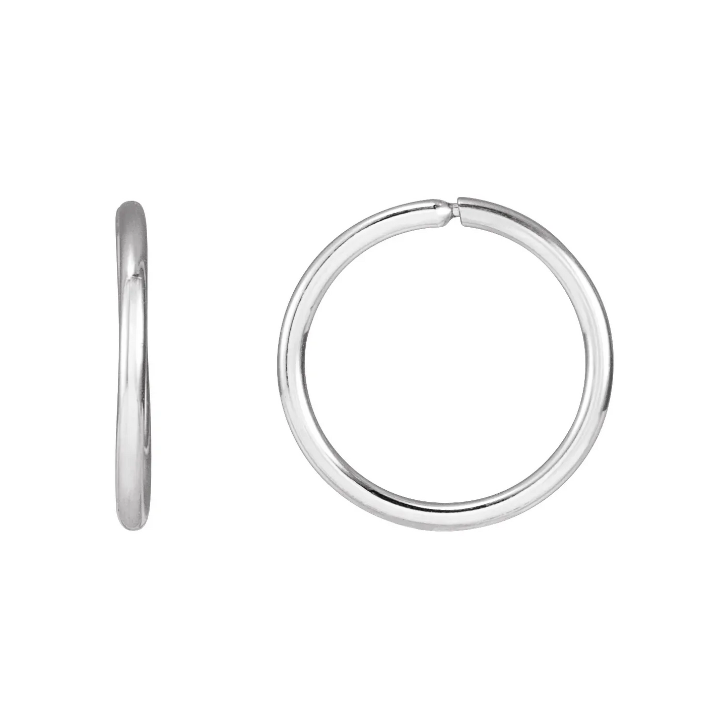 Sterling Silver Endless Tube 13 mm Hoop Earrings