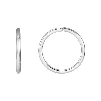 Sterling Silver Endless Tube 13 mm Hoop Earrings