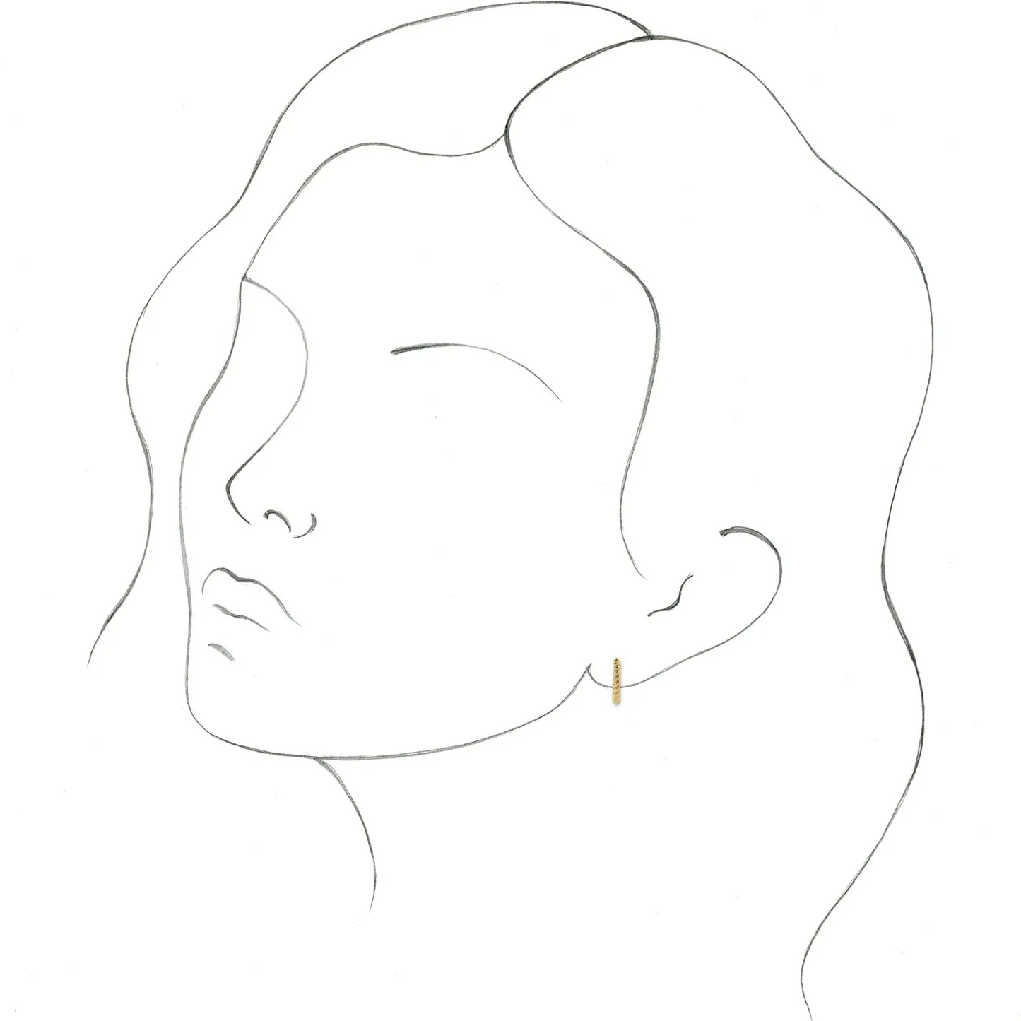 14K Yellow Rope 11 mm Hoop Earrings