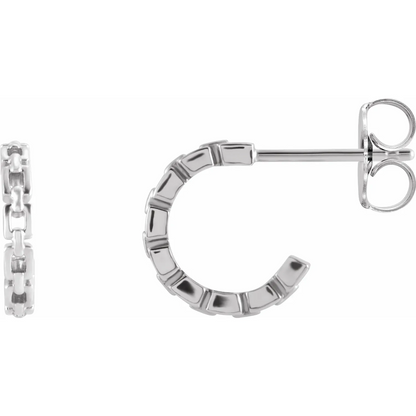 14K Chain Link 10.2 mm Hoop Earrings
