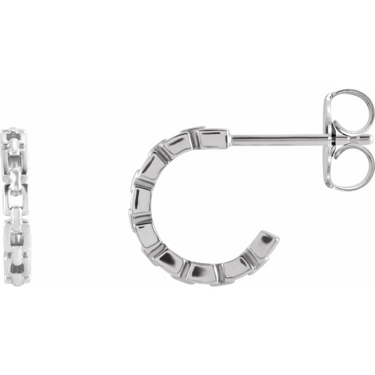 14K Chain Link 10.2 mm Hoop Earrings