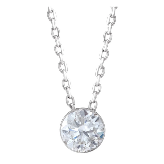 14K White 1/2 CTW Natural Diamond Ultra-Light 16-18" Necklace