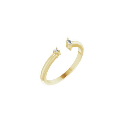 14K Yellow .04 CTW Diamond Negative Space Ring