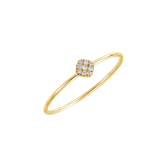 14K Yellow 1/8 CTW Natural Diamond Petite Cluster Ring