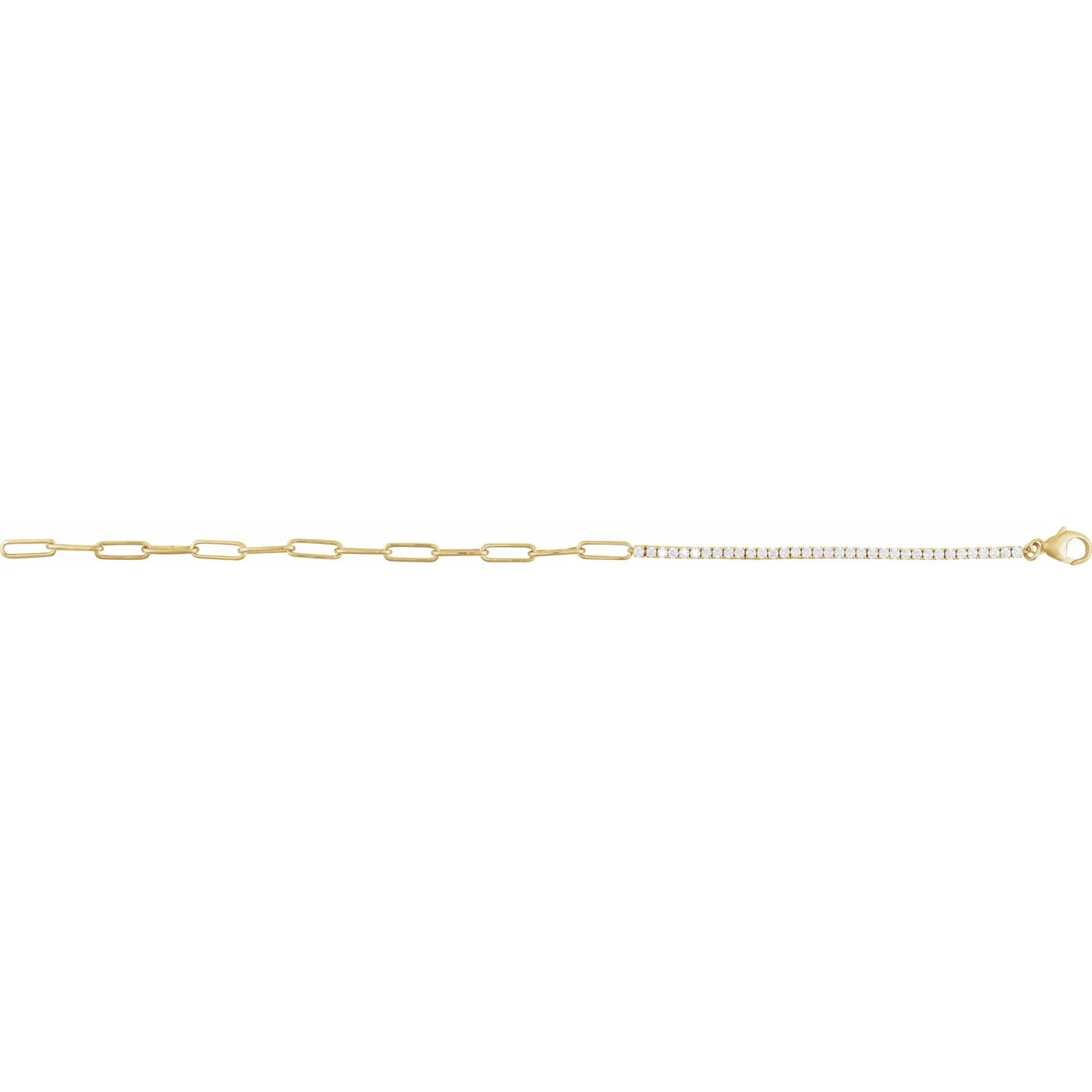 14K 1 CTW Natural Diamond Line 7" Bracelet