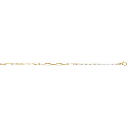 14K 1 CTW Natural Diamond Line 7" Bracelet