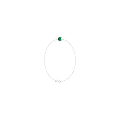 14K 6 mm Lab-Grown Emerald 6 1/2-7 1/2" Bracelet