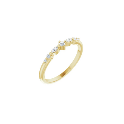 14K 1/8 CTW Natural Diamond Stackable Ring
