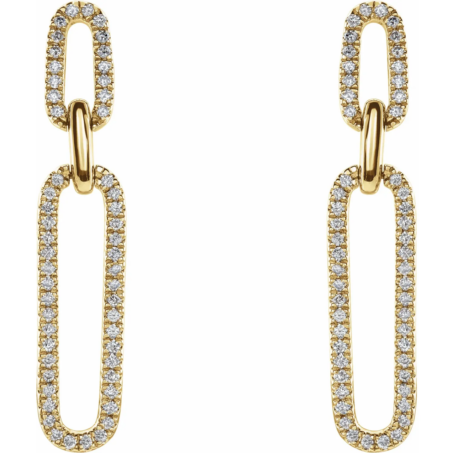 14K Yellow 1/3 CTW Natural Diamond Link Earrings