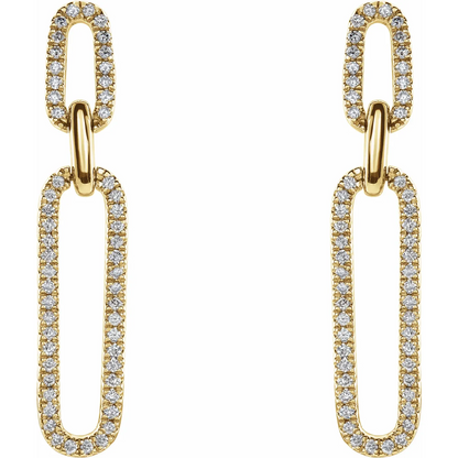 14K Yellow 1/3 CTW Natural Diamond Link Earrings