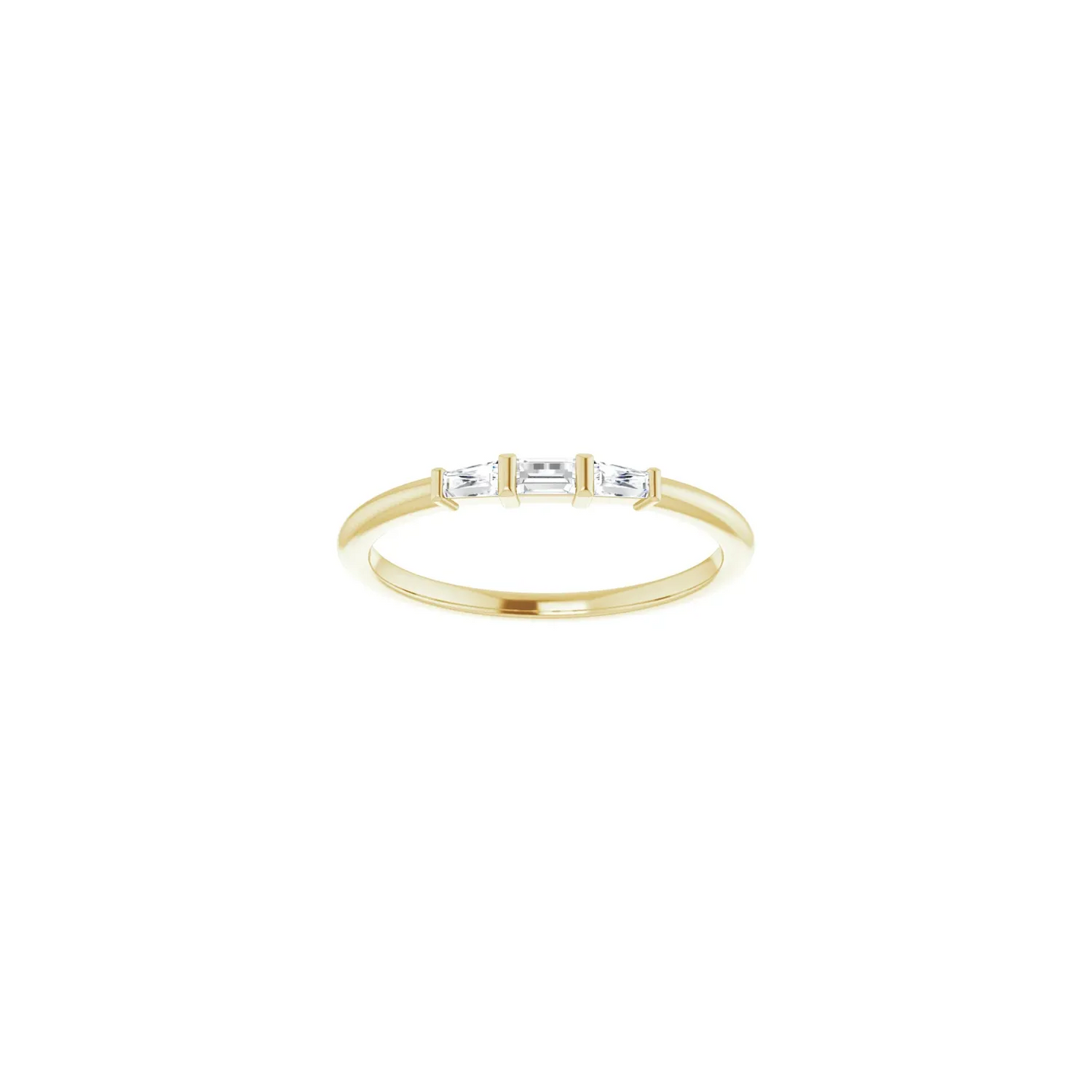 14K Yellow 1/6 CTW Diamond Three-Stone Stackable Ring