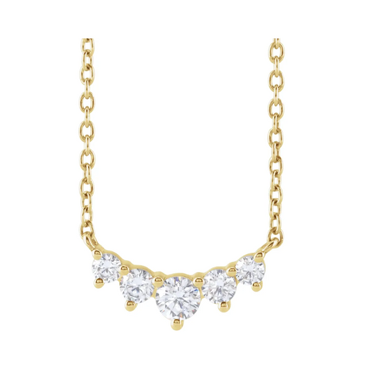 14K 1/3 CTW Lab-Grown Diamond Graduated 18" Necklace