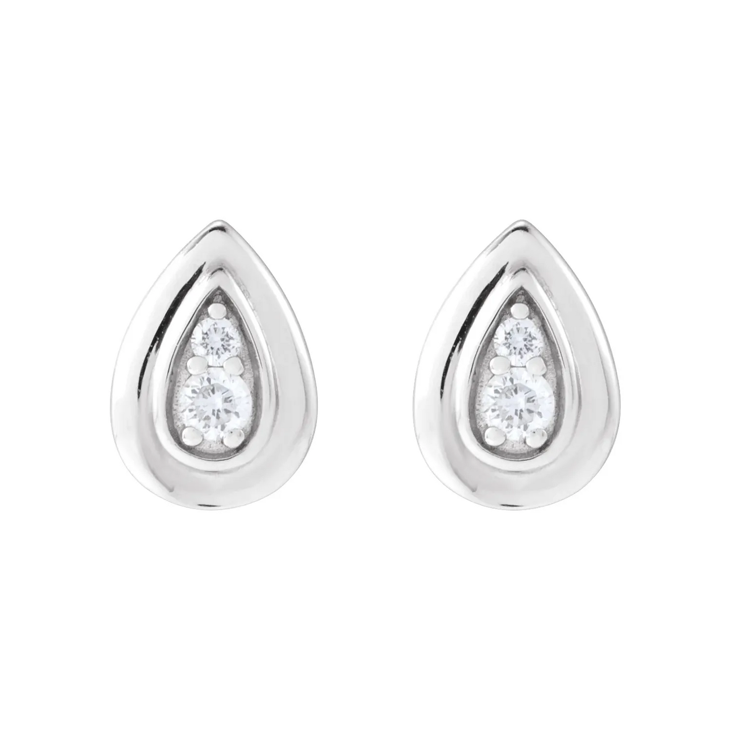 14K White .07 CTW Natural Diamond Earrings