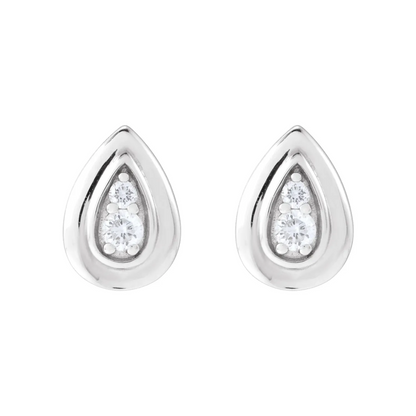 14K White .07 CTW Natural Diamond Earrings