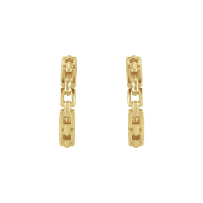 14K Chain Link 10.2 mm Hoop Earrings