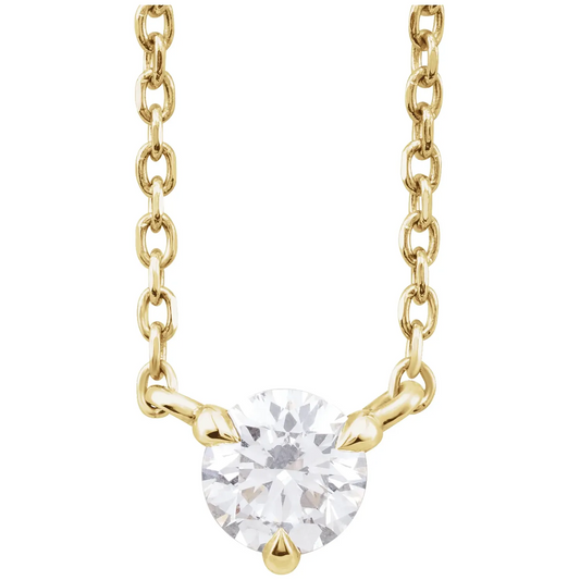 14K Yellow 1/5 CTW Natural Diamond Solitaire 16-18" Necklace