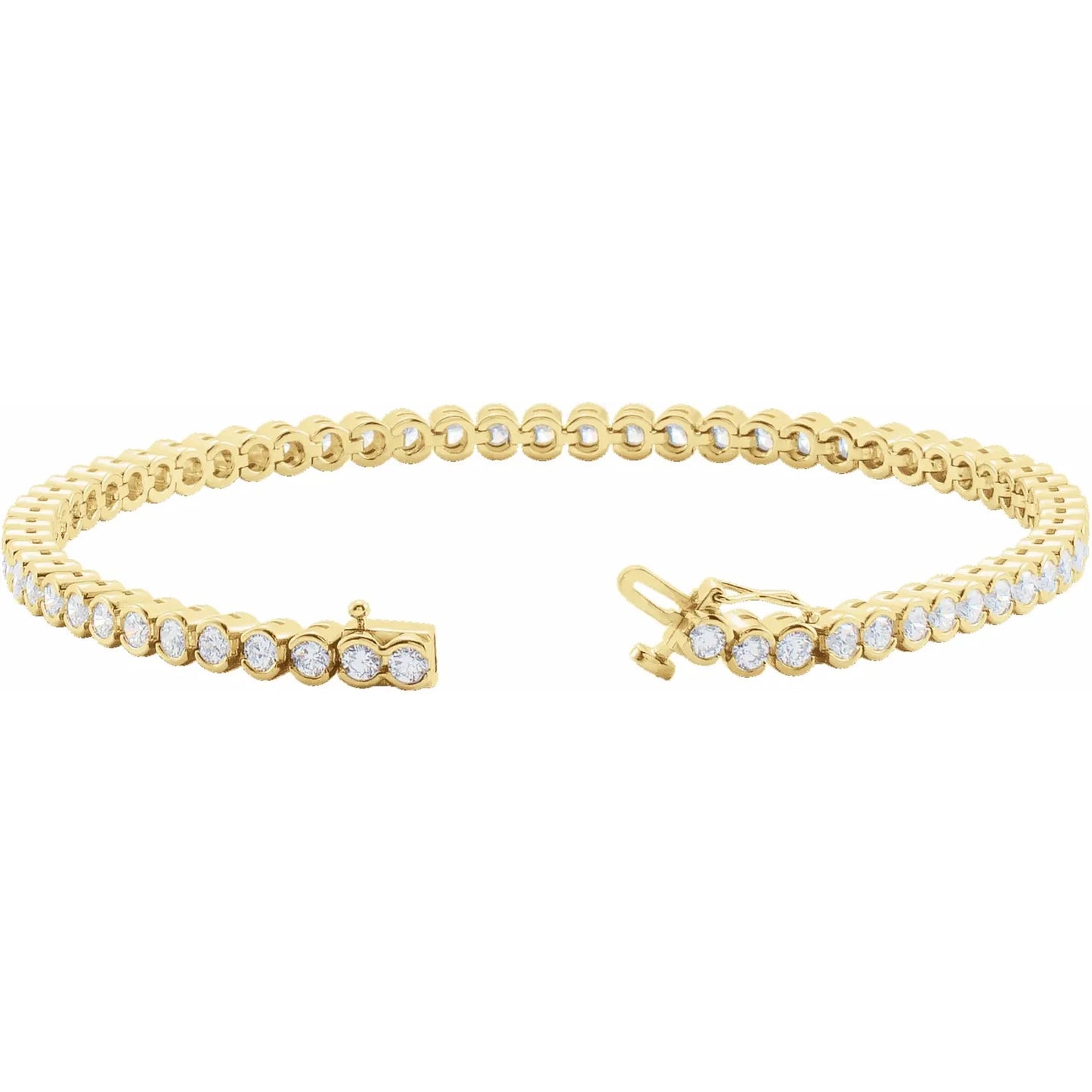 14K White 3 CTW Natural Diamond Line 7 1/4" Bracelet