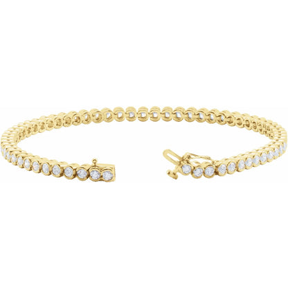 14K White 3 CTW Natural Diamond Line 7 1/4" Bracelet